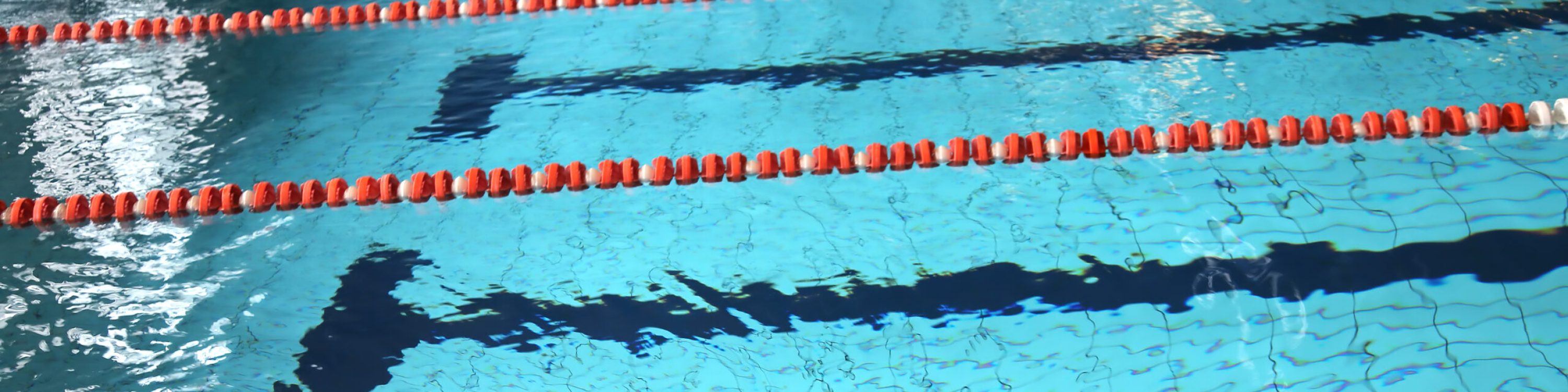indoor swimming pool with blue water and the swimming lanes